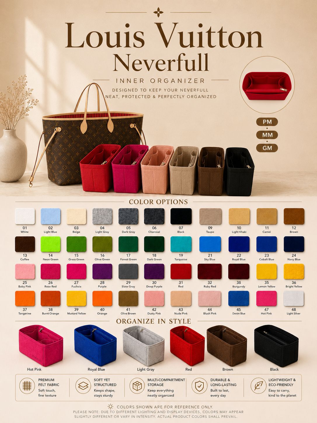 REELUXS Organizer - Louis Vuitton Neverfull Size Guide 4 REELUXS Organizer - Louis Vuitton Neverfull Size Guide - Image 4