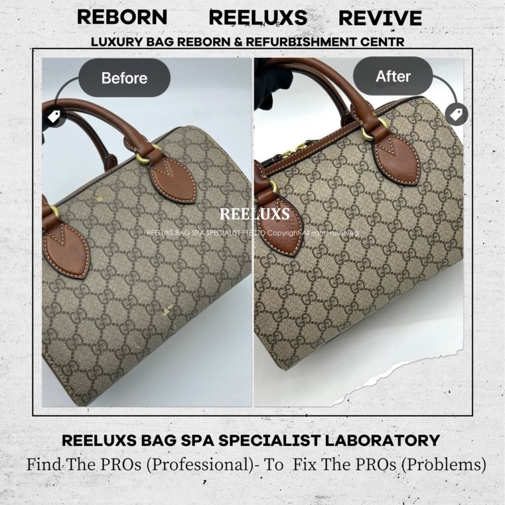 GG Supreme Boston Bag Canvas Peeling Oxidation Long Strap Cracking — frame 1