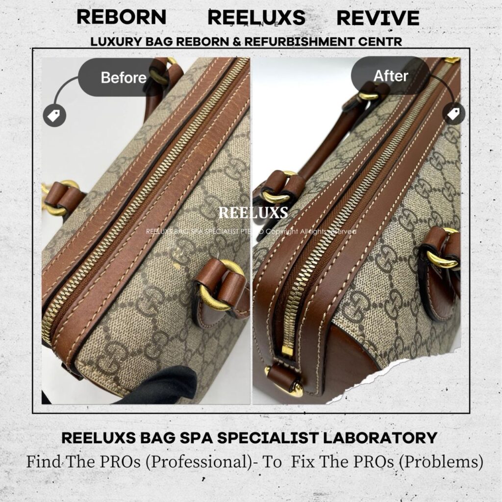 GG Supreme Boston Bag Canvas Peeling Oxidation Long Strap Cracking — frame 3