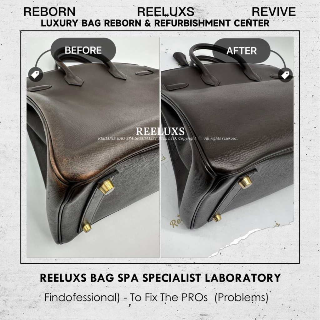 Birkin Bag Corner Peel Off Color Peeling Color Faded Peeling Restoration — frame 1