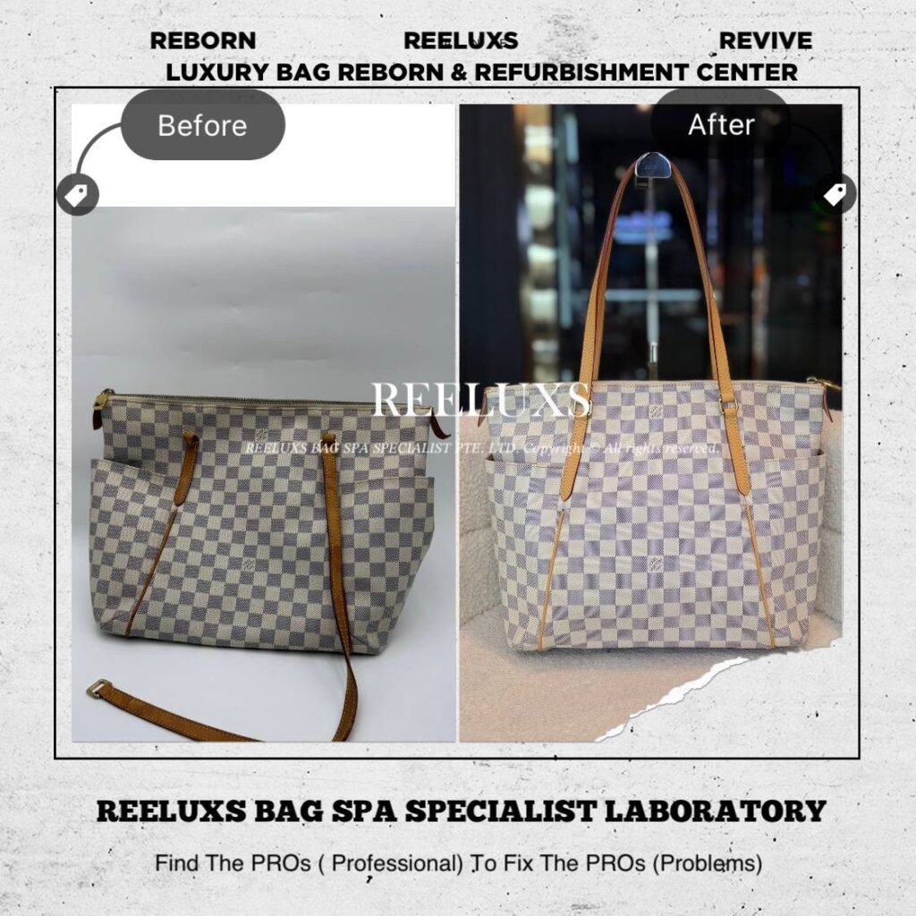 Damier Azur Totally Bag Vachetta Handle Piping Side Leather — frame 1