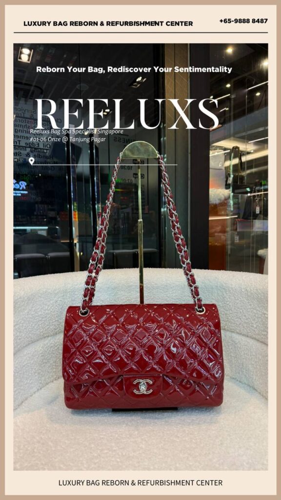 Classic Double Flap Bag Patent Leather Sticky Cracked Mold Oxidation — frame 2