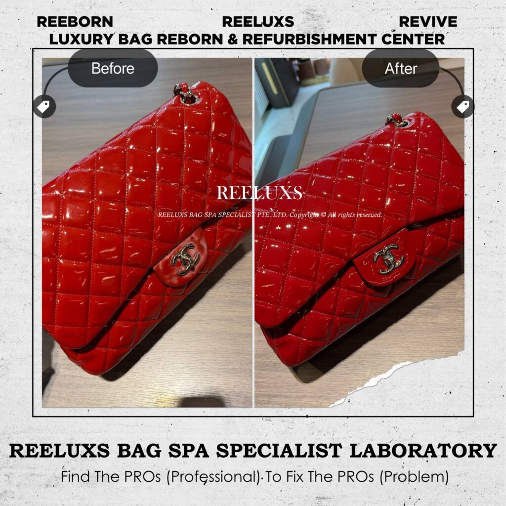 Classic Double Flap Bag Patent Leather Sticky Cracked Mold Oxidation — frame 1