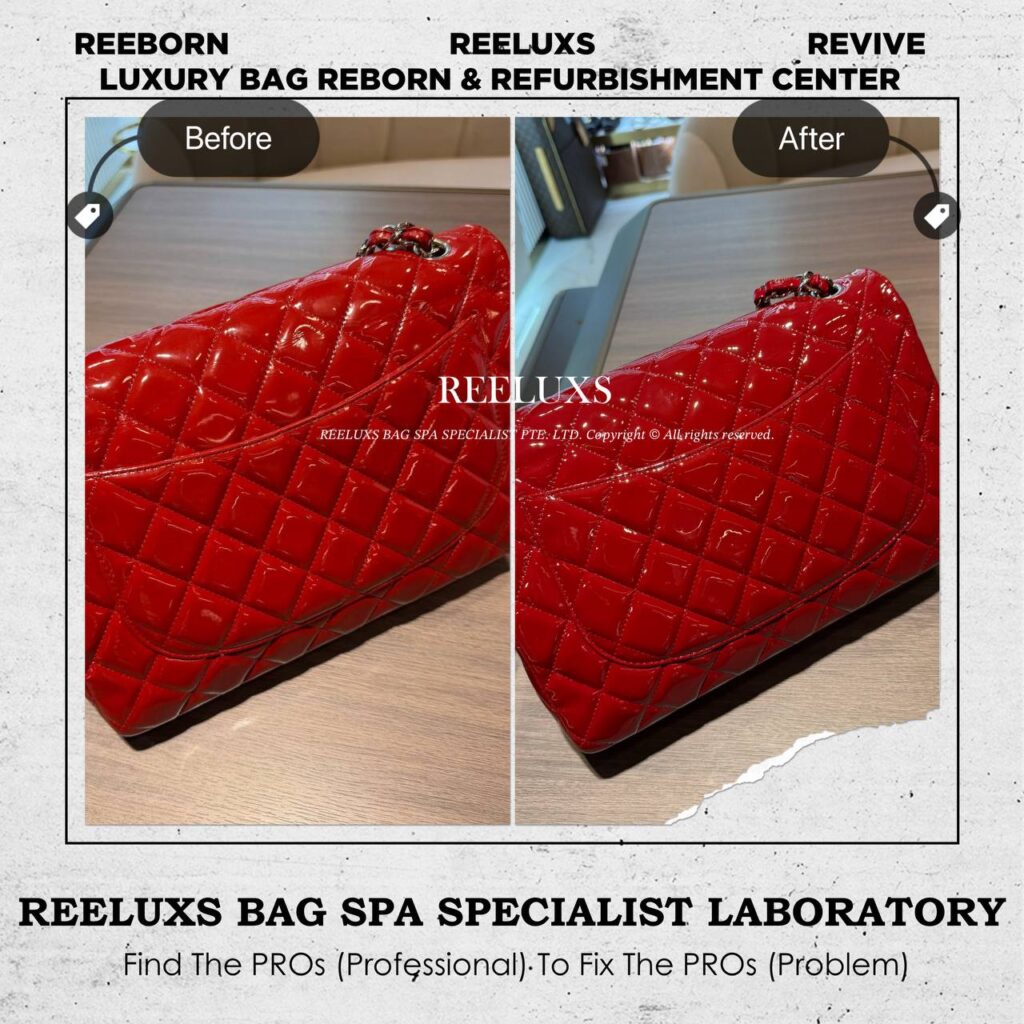 Classic Double Flap Bag Patent Leather Sticky Cracked Mold Oxidation — frame 3