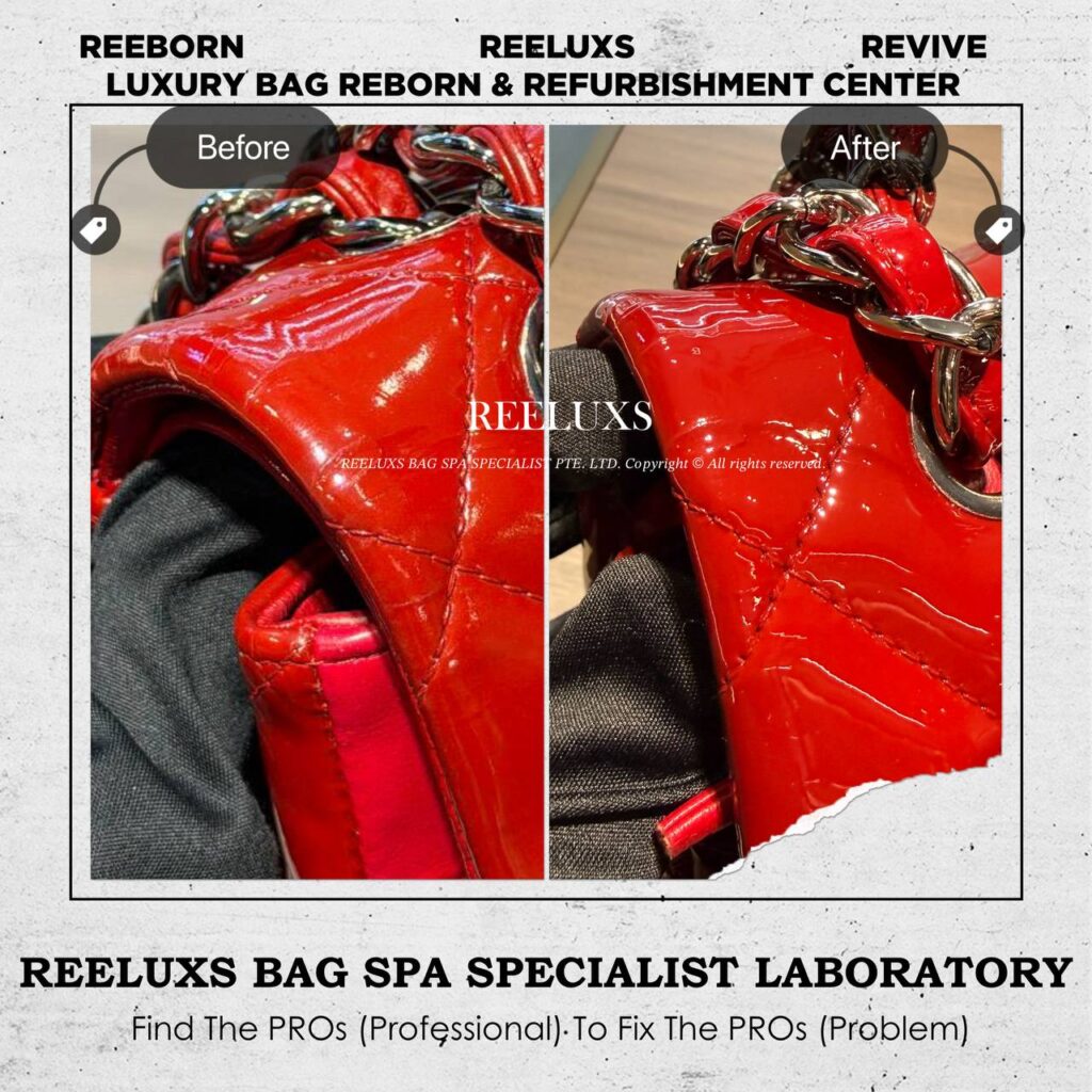 Classic Double Flap Bag Patent Leather Sticky Cracked Mold Oxidation — frame 4